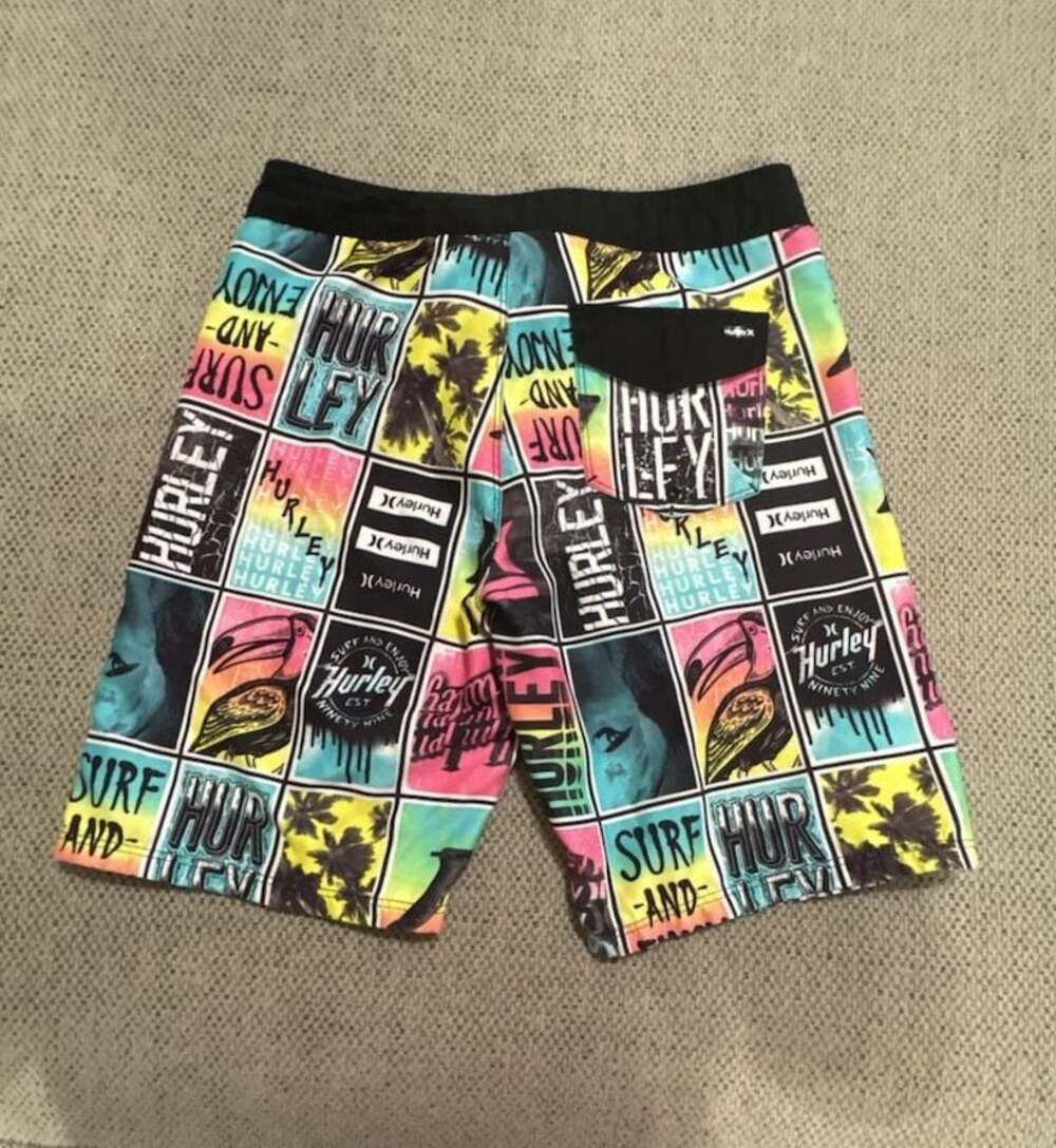 Hurley Youth Boys Multicolor Graphic Print Surf Boardshorts Size 10/25
